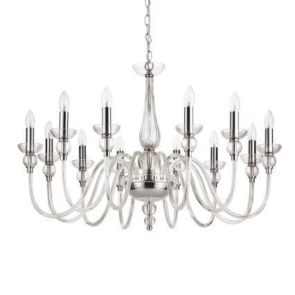 Ideal Lux - Chandelier on a chain DOGE 12xE14/40W/230V d. 91 cm shiny chrome