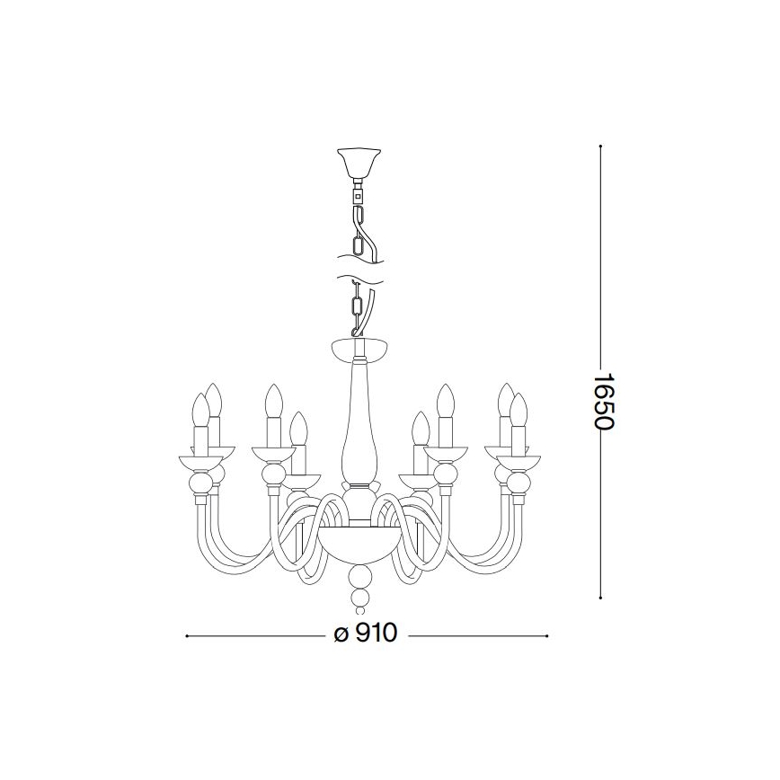 Ideal Lux - Chandelier on a chain DOGE 12xE14/40W/230V d. 91 cm shiny chrome