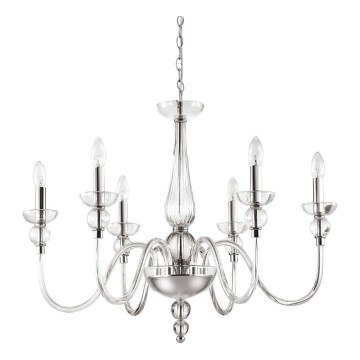 Ideal Lux - Chandelier on a chain DOGE 6xE14/40W/230V d. 75 cm shiny chrome