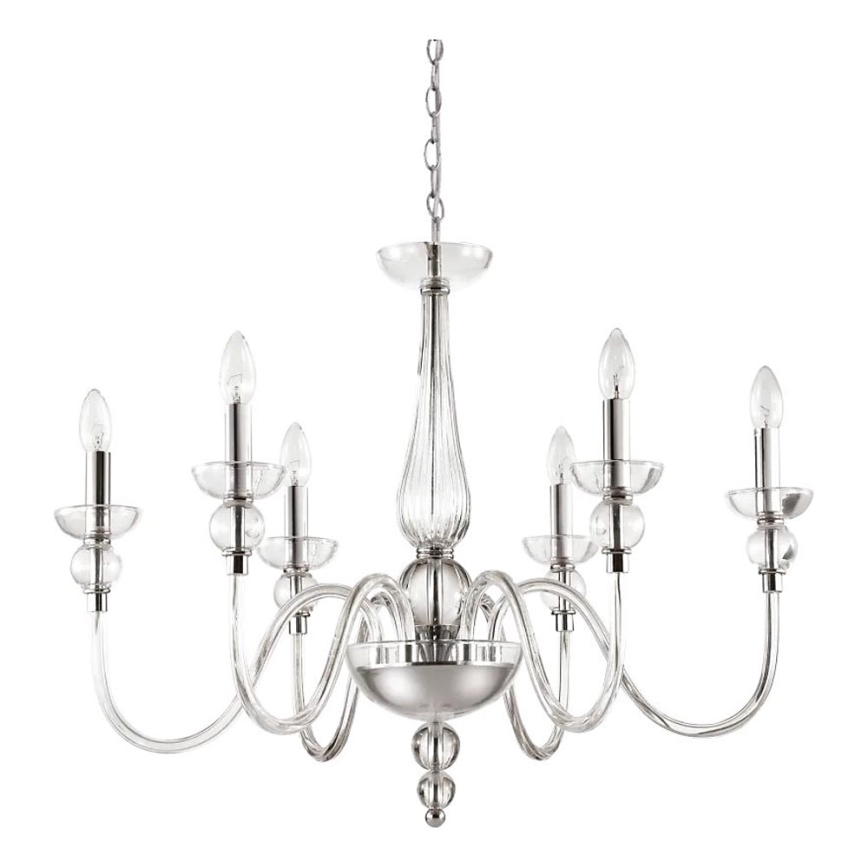 Ideal Lux - Chandelier on a chain DOGE 6xE14/40W/230V d. 75 cm shiny chrome