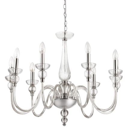 Ideal Lux - Chandelier on a chain DOGE 9xE14/40W/230V d. 75 cm shiny chrome