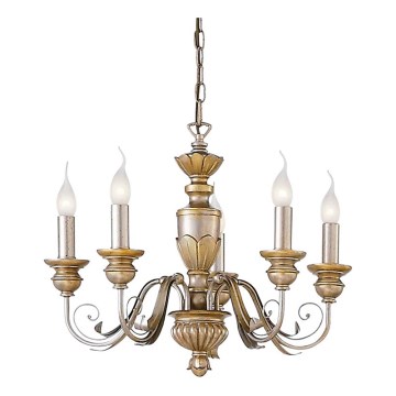 Ideal Lux - Chandelier on a chain FIRENZE 5xE14/40W/230V d. 55 cm gold
