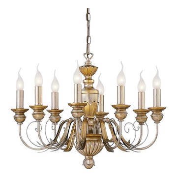 Ideal Lux - Chandelier on a chain FIRENZE 8xE14/40W/230V d. 64 cm gold
