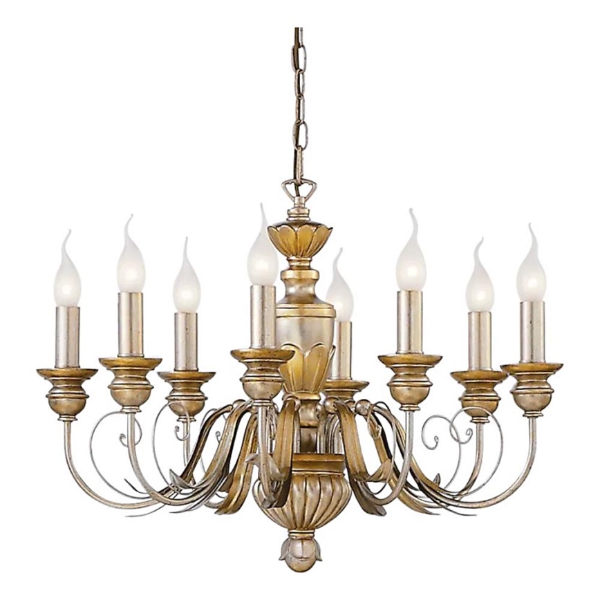 Ideal Lux - Chandelier on a chain FIRENZE 8xE14/40W/230V d. 64 cm gold
