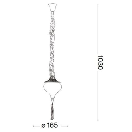 Ideal Lux - Chandelier on a chain HAREM 1xE27/42W/230V d. 16,5 cm brass