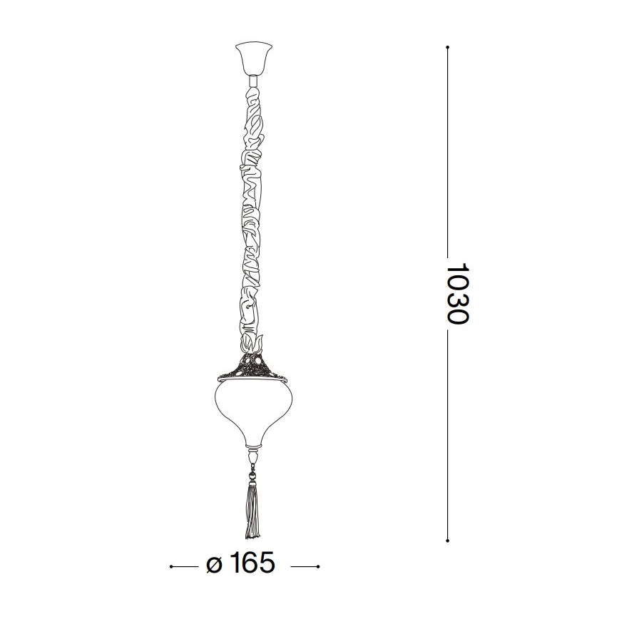 Ideal Lux - Chandelier on a chain HAREM 1xE27/42W/230V d. 16,5 cm brass