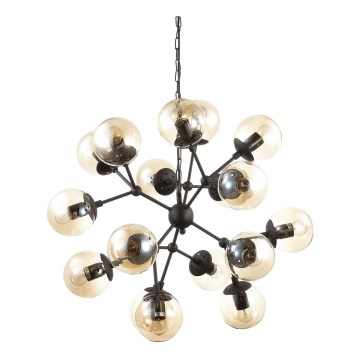Ideal Lux - Chandelier on a chain KEPLER 18xE27/42W/230V d. 69 cm black/smoky