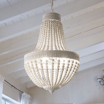 Ideal Lux - Chandelier on a chain MONET 5xE14/40W/230V d. 40 cm hemp/white