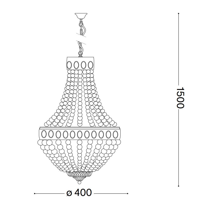 Ideal Lux - Chandelier on a chain MONET 5xE14/40W/230V d. 40 cm hemp/white