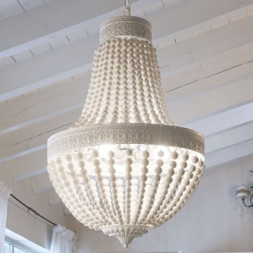Ideal Lux - Chandelier on a chain MONET 6xE14/40W/230V d. 50 cm hemp/white