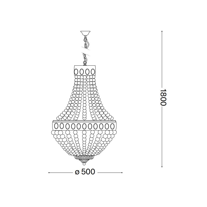 Ideal Lux - Chandelier on a chain MONET 6xE14/40W/230V d. 50 cm hemp/white