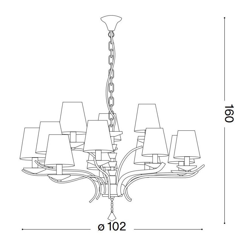 Ideal Lux - Crystal chandelier on a chain PEGASO 12xE14/28W/230V d. 102 cm gold