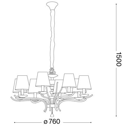 Ideal Lux - Crystal chandelier on a chain PEGASO 8xE14/28W/230V d. 76 cm shiny chrome