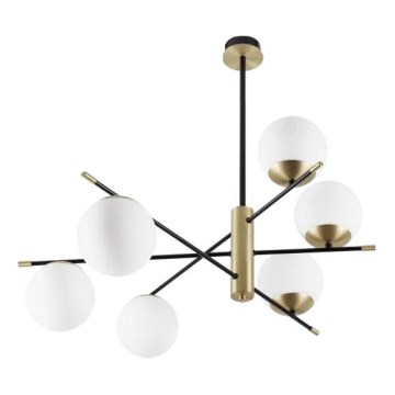 Ideal Lux - Chandelier on a pole GOURMET 6xE14/28W/230V d. 100 cm gold
