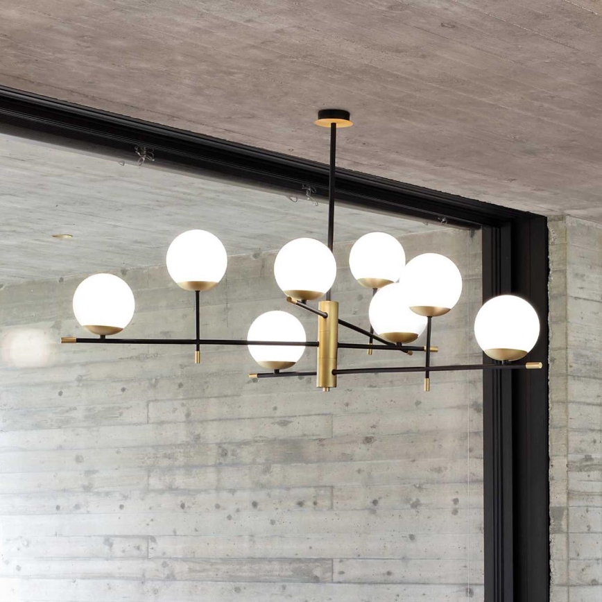 Ideal Lux - Chandelier on a pole GOURMET 9xE14/28W/230V d. 131,5 cm gold