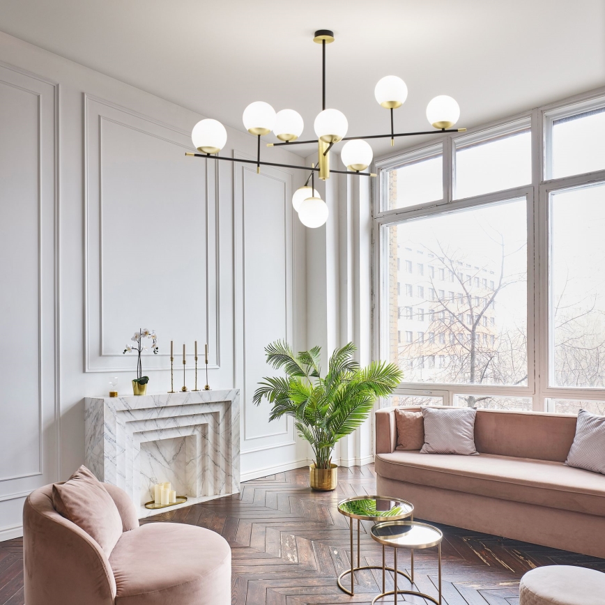 Ideal Lux - Chandelier on a pole GOURMET 9xE14/28W/230V d. 131,5 cm gold