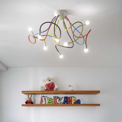 Ideal Lux - Chandelier on a pole MULTIFLEX 8xE14/28W/230V