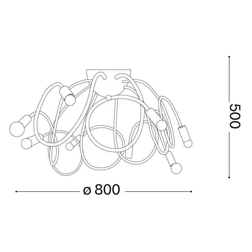 Ideal Lux - Chandelier on a pole MULTIFLEX 8xE14/28W/230V