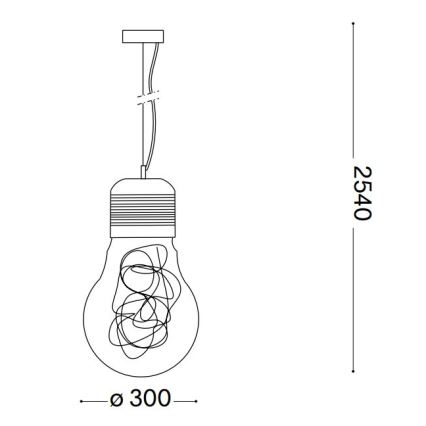 Ideal Lux - Chandelier on a string 1xE27/60W/230V d. 30 cm
