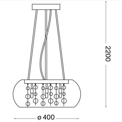Ideal Lux - Chandelier on a string AUDI 5xG9/40W/230V clear