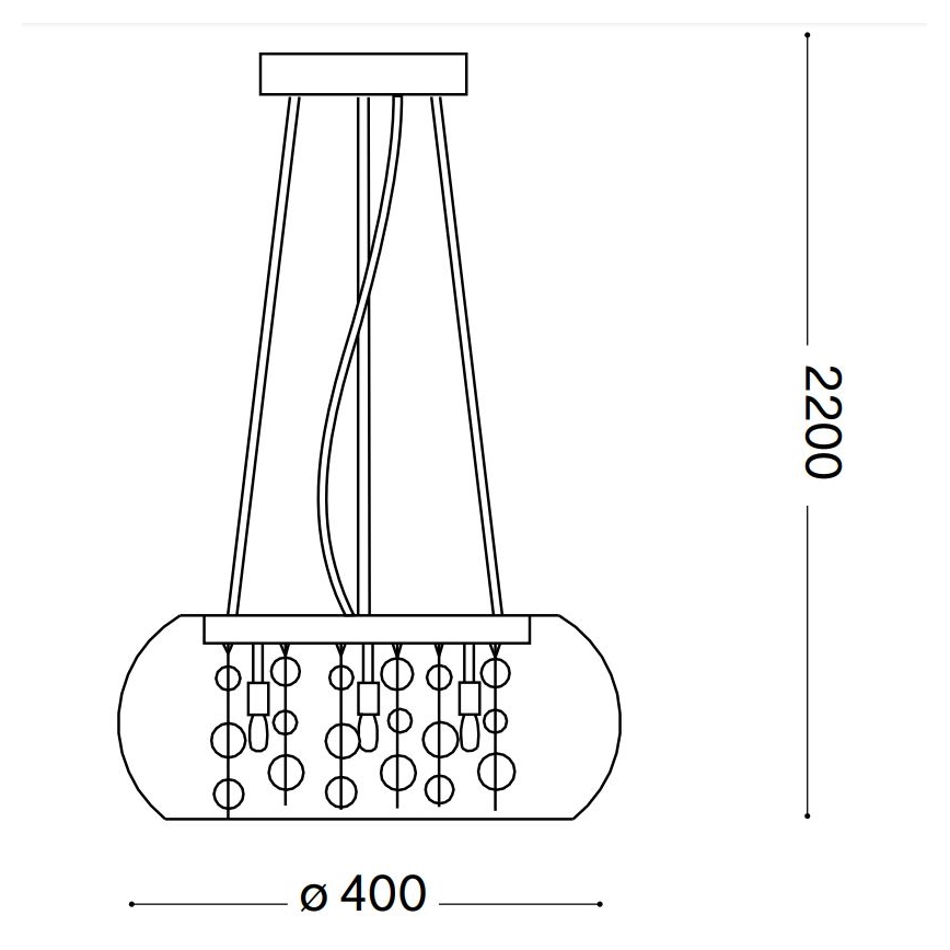 Ideal Lux - Chandelier on a string AUDI 5xG9/40W/230V clear
