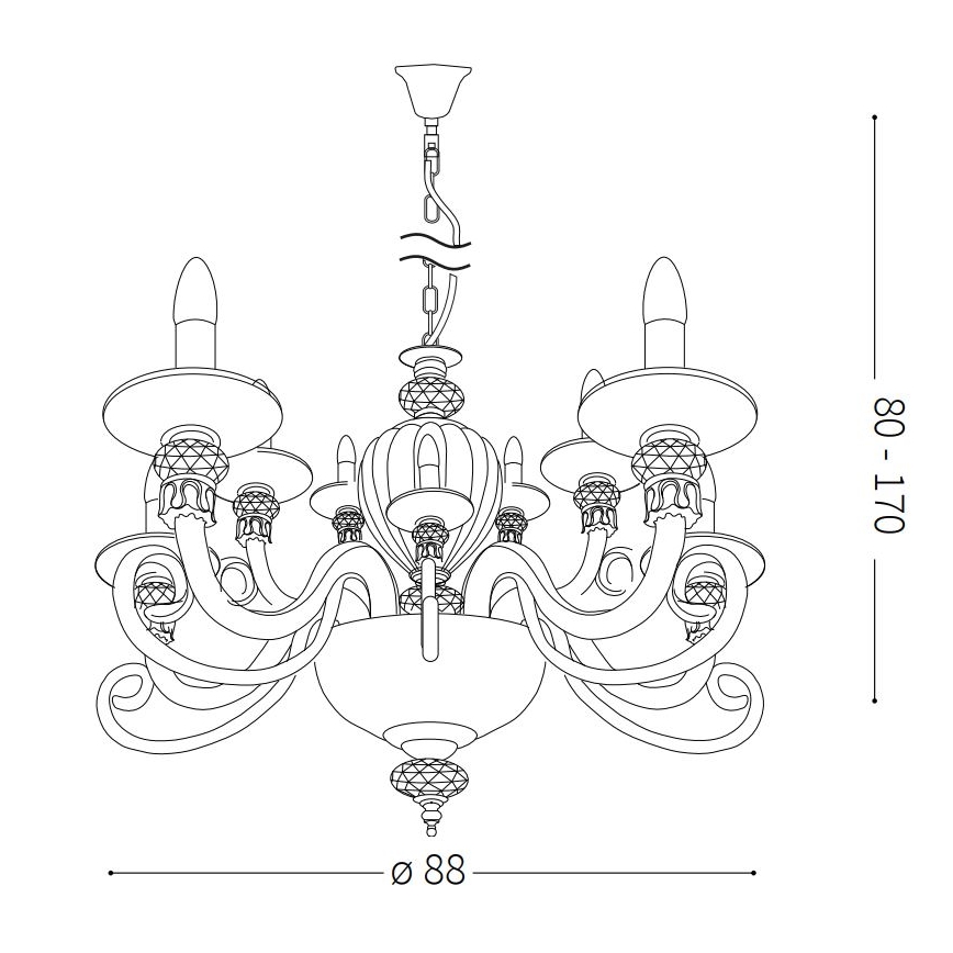 Ideal Lux - Chandelier on a string BARONET 15xE14/40W/230V