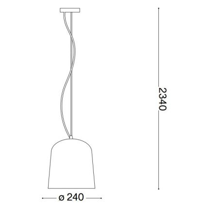 Ideal Lux - Chandelier on a string BISTRO 1xE27/60W/230V d. 24 cm clear