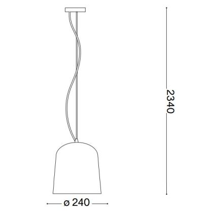 Ideal Lux - Chandelier on a string BISTRO 1xE27/60W/230V d. 24 cm smoky