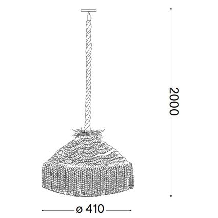 Ideal Lux - Chandelier on a string CANAPA 1xE27/15W/230V d. 41 cm brown