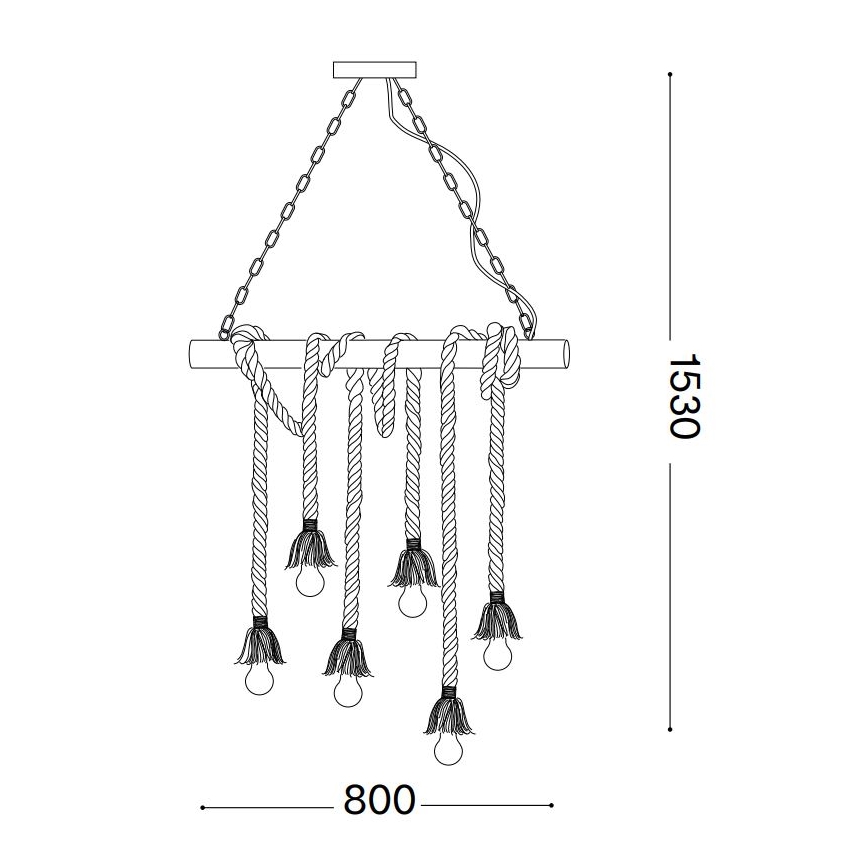 Ideal Lux - Chandelier on a string CANAPA 6xE27/15W/230V brown
