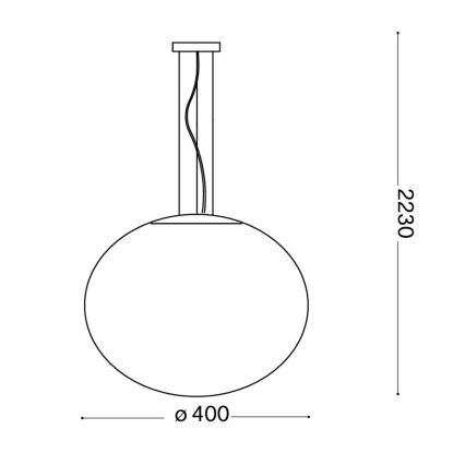 Ideal Lux - Chandelier on a string CANDY 1xE27/42W/230V d. 40 cm white