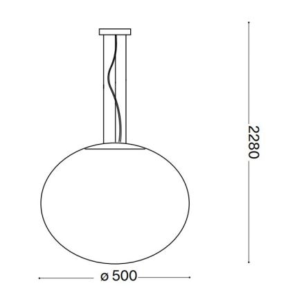 Ideal Lux - Chandelier on a string CANDY 1xE27/42W/230V d. 50 cm white