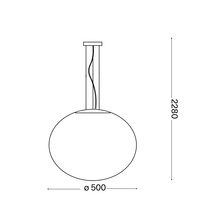 Ideal Lux - Chandelier on a string CANDY 1xE27/42W/230V d. 50 cm white