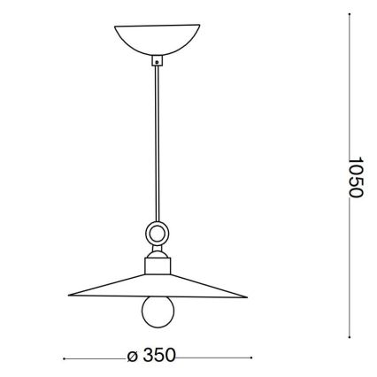 Ideal Lux - Chandelier on a string CANTINA 1xE27/42W/230V d. 35 cm copper