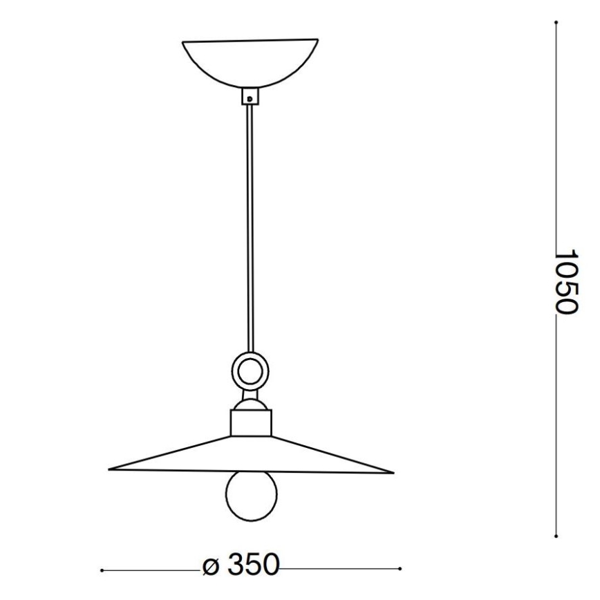 Ideal Lux - Chandelier on a string CANTINA 1xE27/42W/230V d. 35 cm copper