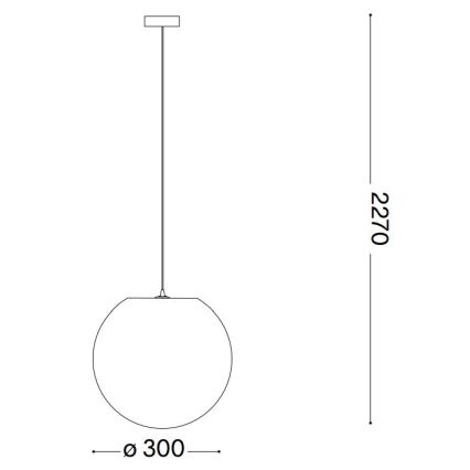 Ideal Lux - Chandelier on a string CARTA 1xE27/25W/230V d. 30 cm white