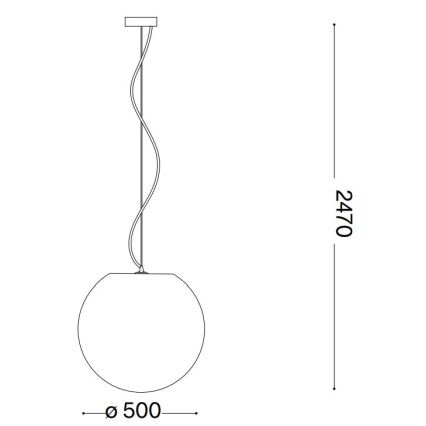 Ideal Lux - Chandelier on a string CARTA 1xE27/25W/230V d. 50 cm white