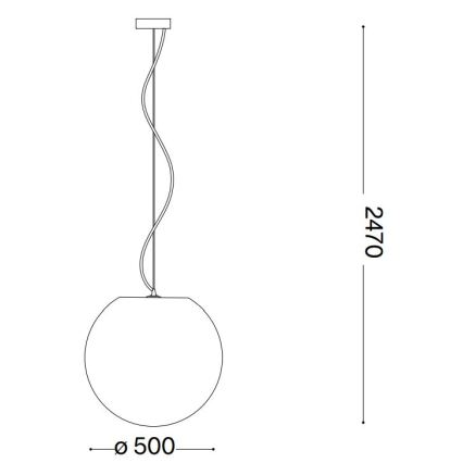 Ideal Lux - Chandelier on a string CARTA 1xE27/25W/230V d. 50 cm white