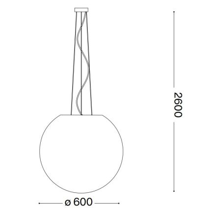 Ideal Lux - Chandelier on a string CARTA 1xE27/60W/230V d. 60 cm white