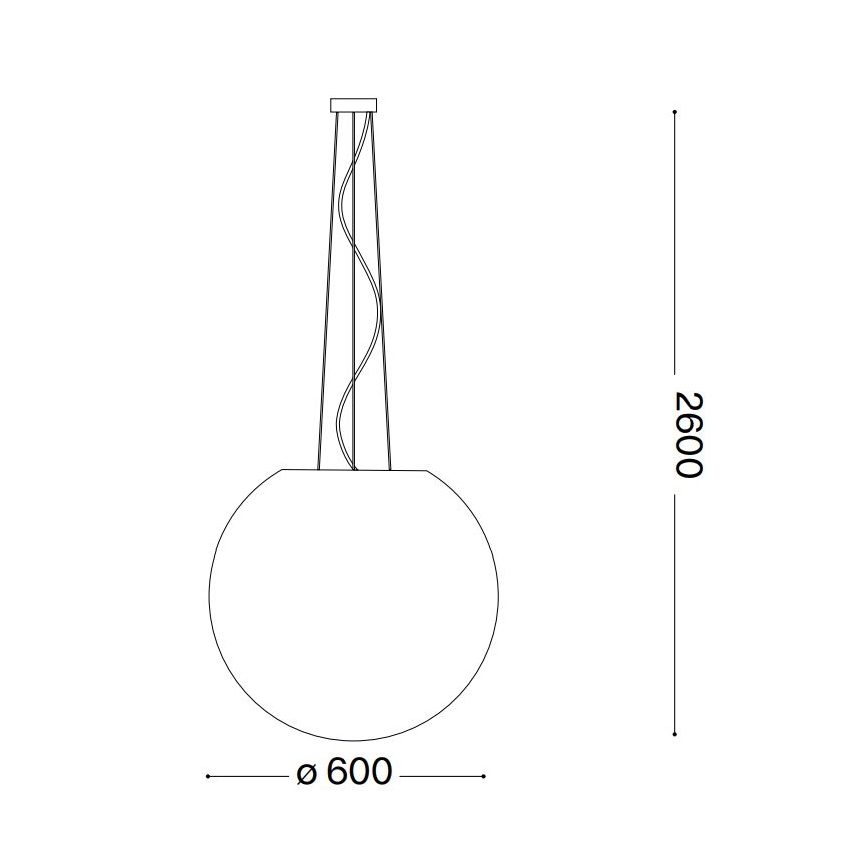 Ideal Lux - Chandelier on a string CARTA 1xE27/60W/230V d. 60 cm white