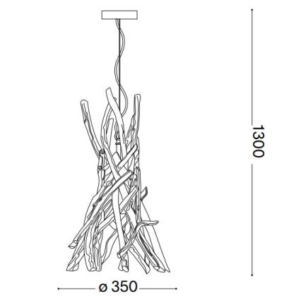 Ideal Lux - Chandelier on a string DRIFTWOOD 1xE27/60W/230V guava