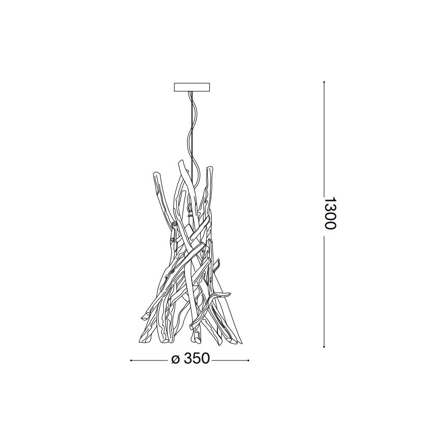 Ideal Lux - Chandelier on a string DRIFTWOOD 1xE27/60W/230V guava