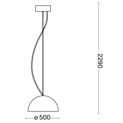 Ideal Lux - Chandelier on a string FOLK 1xE27/60W/230V d. 50 cm brown