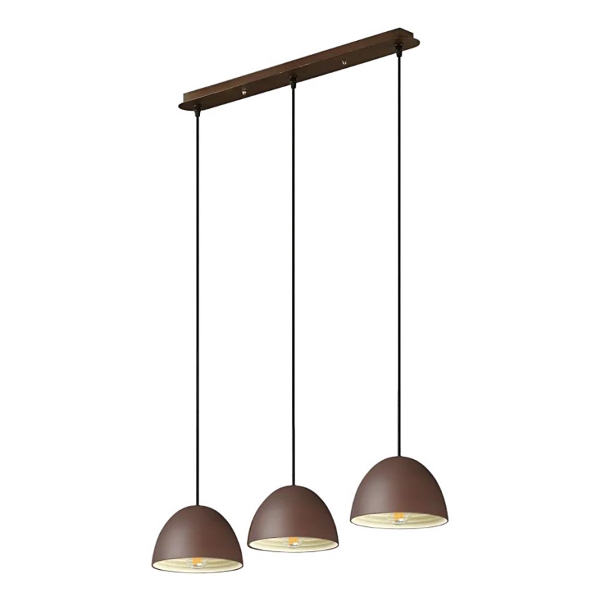 Ideal Lux - Chandelier on a string FOLK 3xE27/60W/230V brown