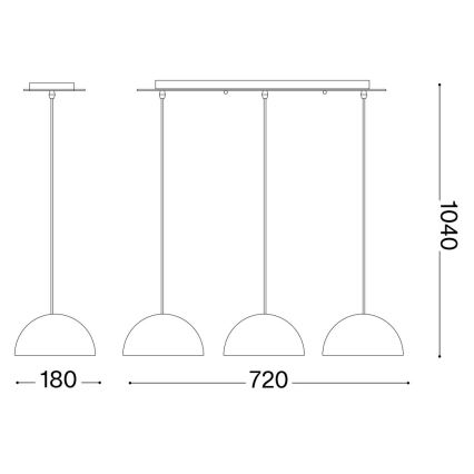 Ideal Lux - Chandelier on a string FOLK 3xE27/60W/230V brown