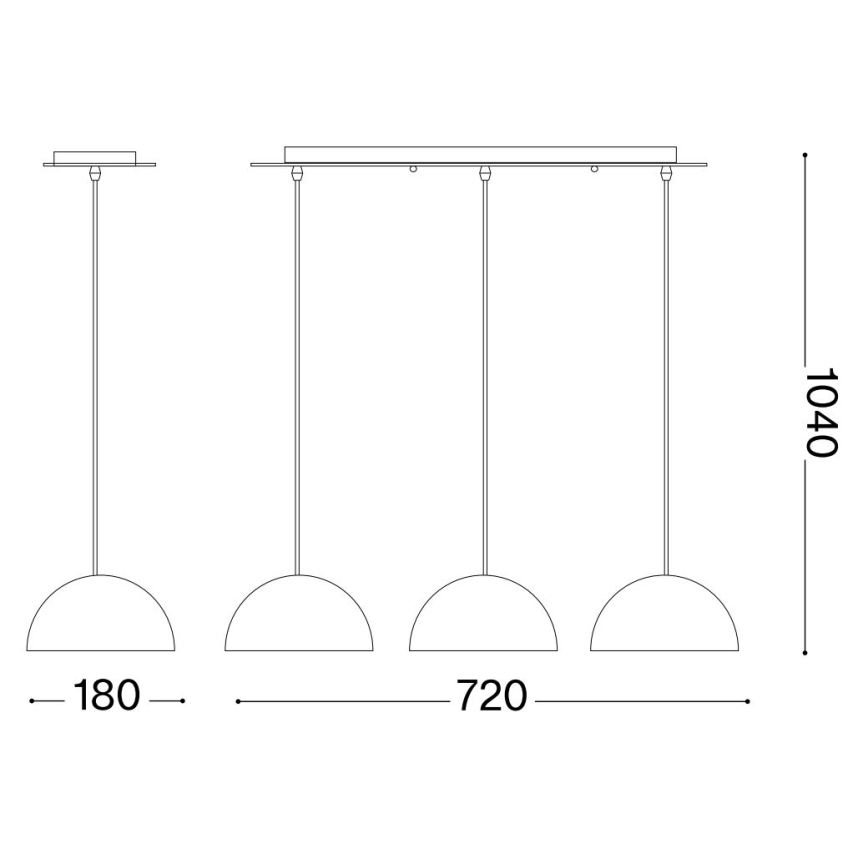 Ideal Lux - Chandelier on a string FOLK 3xE27/60W/230V brown