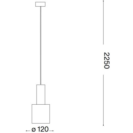 Ideal Lux - Chandelier on a string HOLLY 1xE27/60W/230V d. 12 cm black