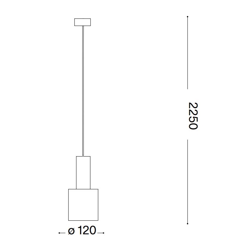 Ideal Lux - Chandelier on a string HOLLY 1xE27/60W/230V d. 12 cm black
