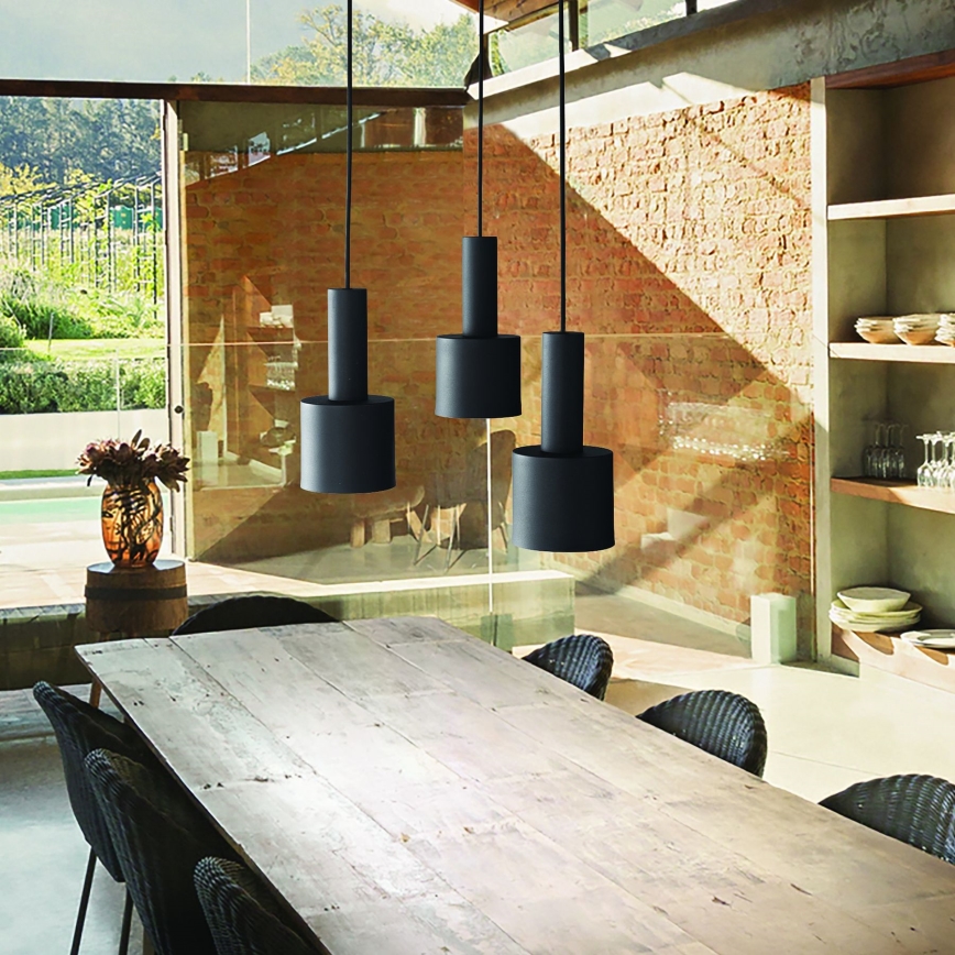 Ideal Lux - Chandelier on a string HOLLY 3xE27/60W/230V spider black