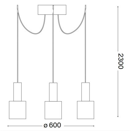 Ideal Lux - Chandelier on a string HOLLY 3xE27/60W/230V spider black